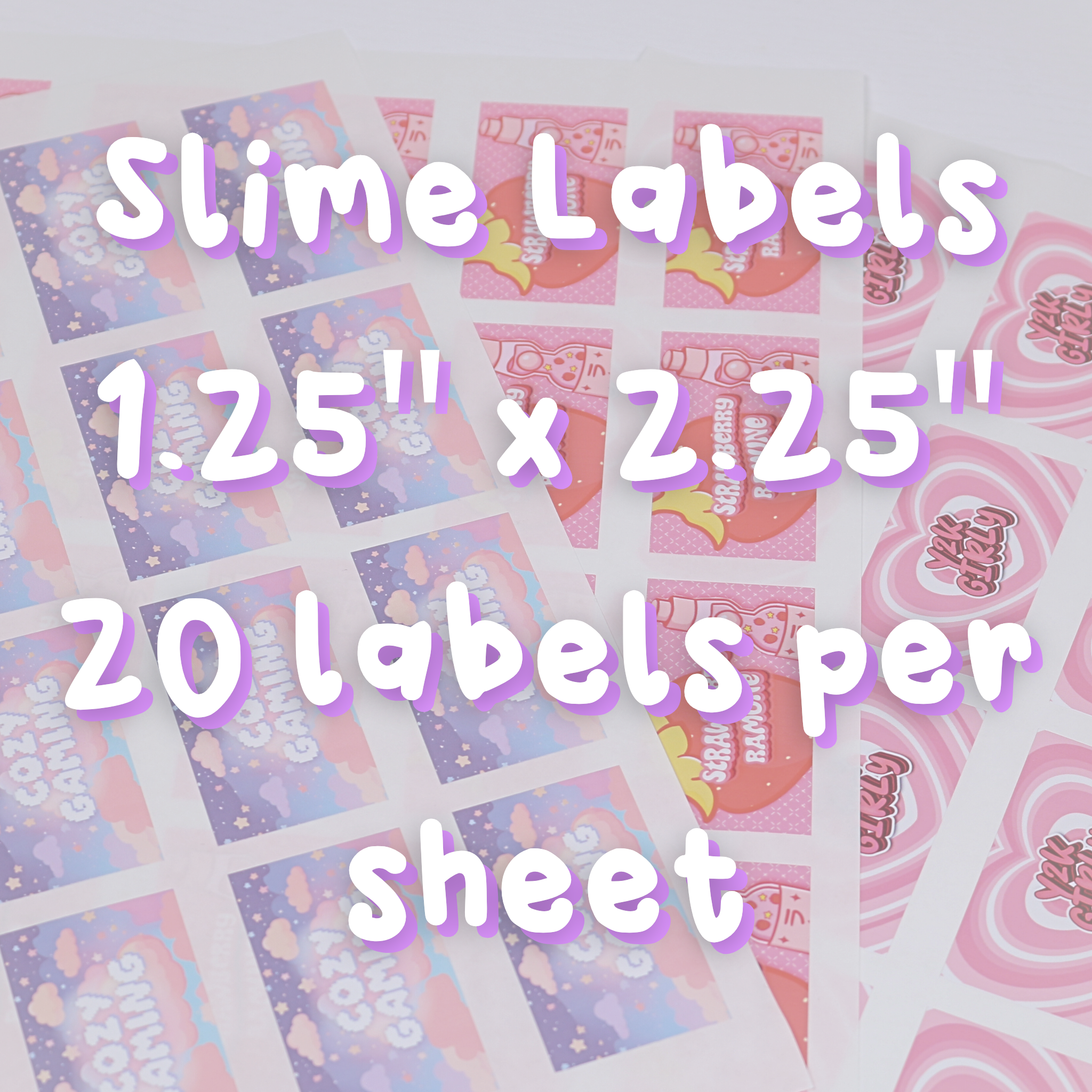 Sheet of Slime Proof Labels